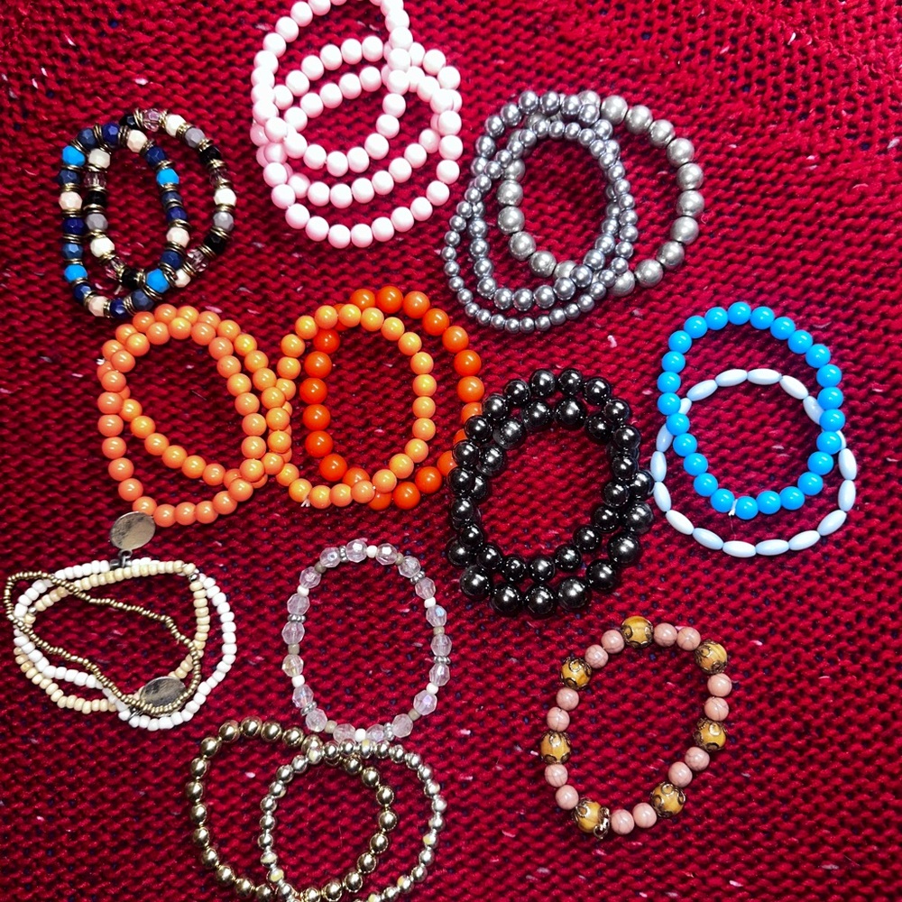 23 Elegant Multi-Color Beaded Bracelet Set